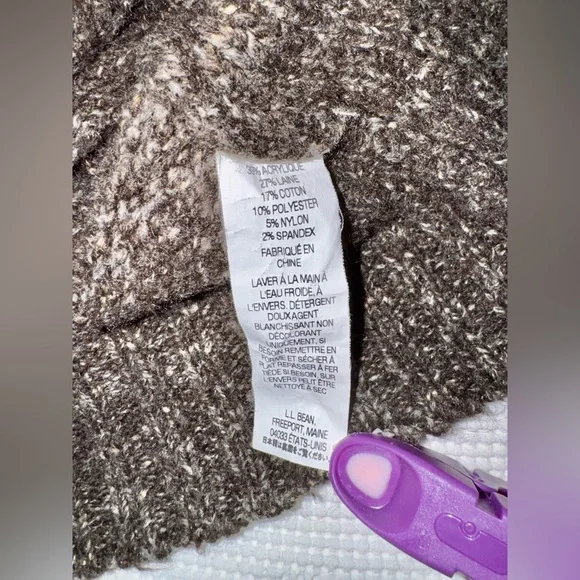 Women’s L.L. Bean wool blend brown knit buttoned Cardigan size Large - Picture 7 of 10